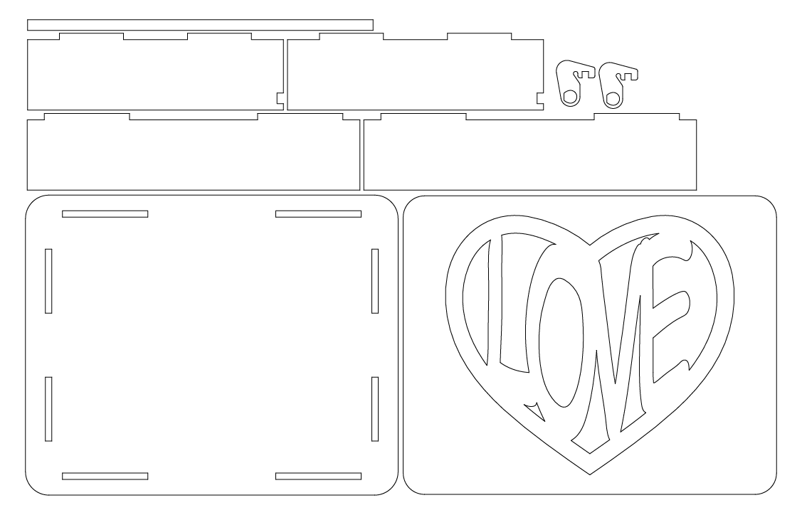 caja de tapa abatible love