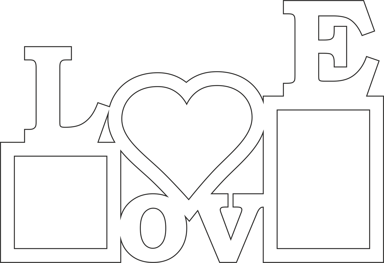 portarretrato para 3 fotos love