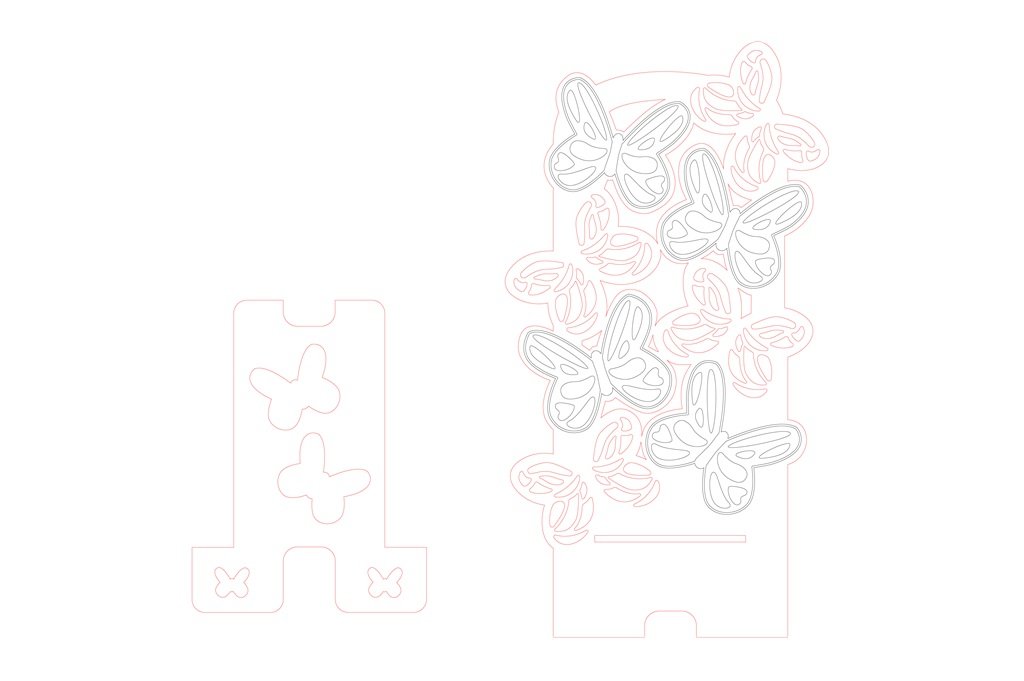 base para celular mariposas
