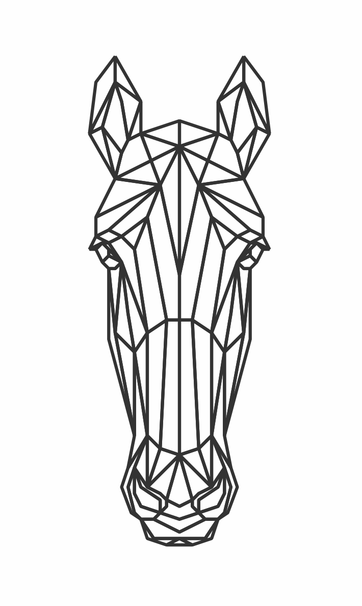 caballo geométrico vista frontal