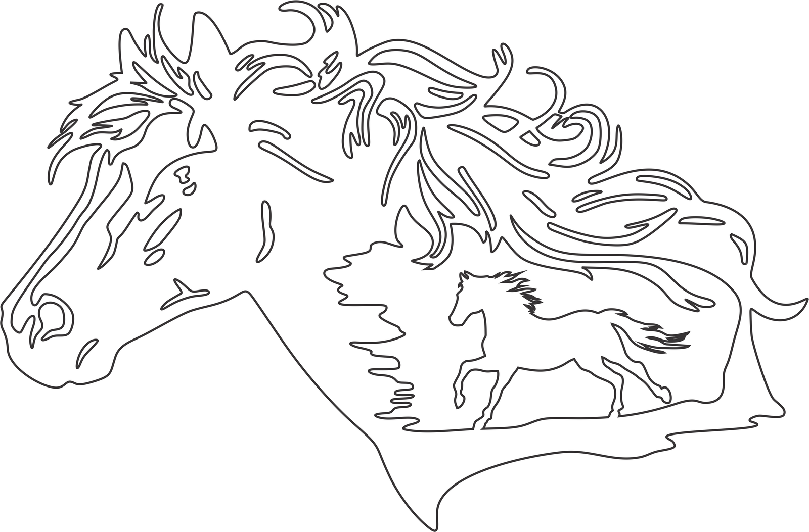 cabeza de caballo de perfil