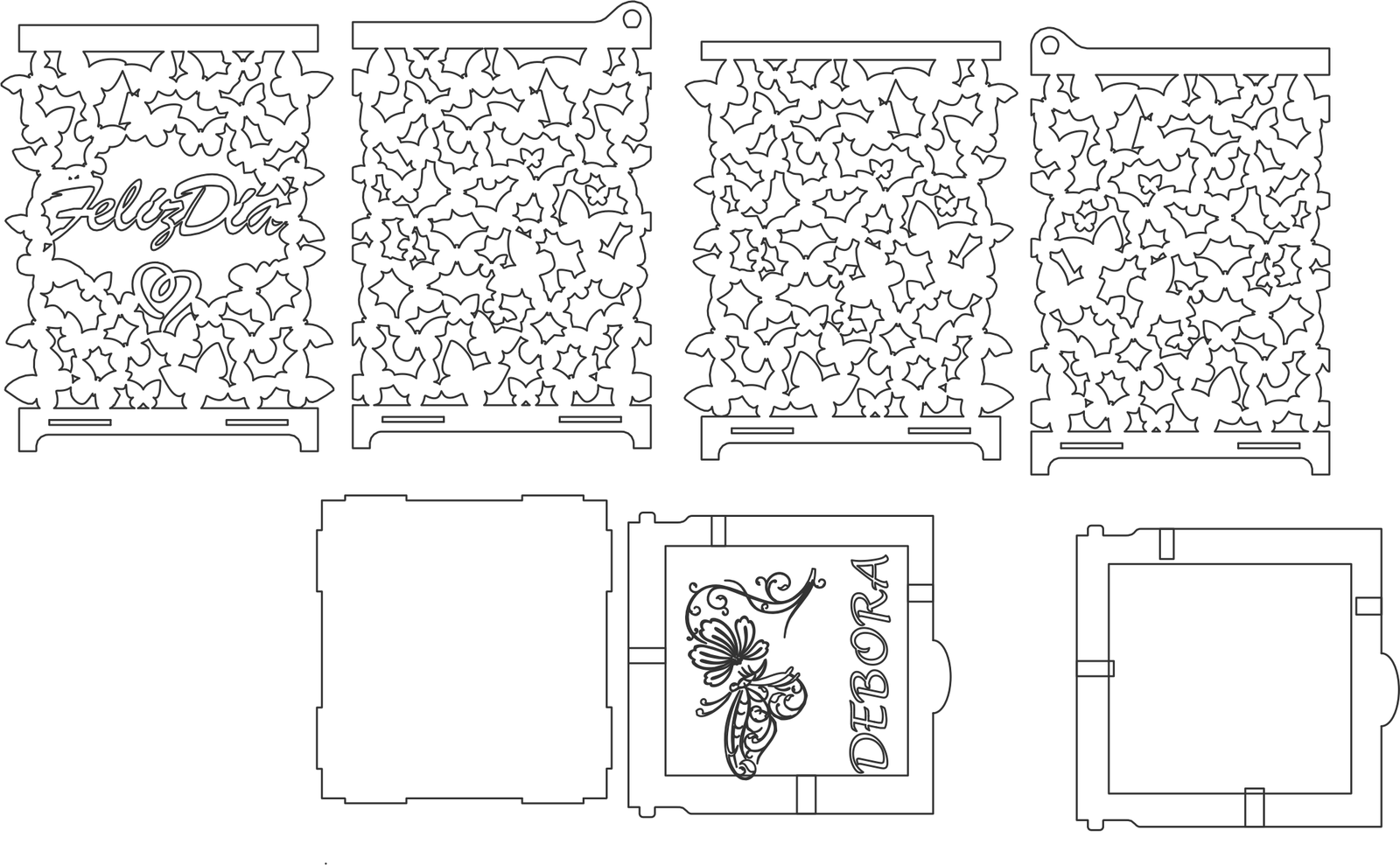 caja de mariposas caladas