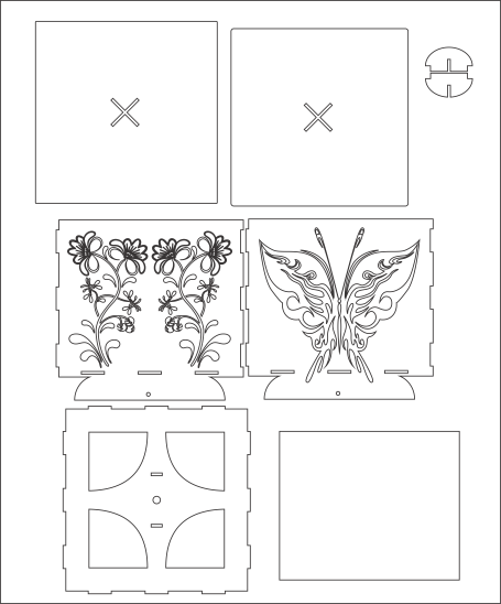 caja luminosa mariposa