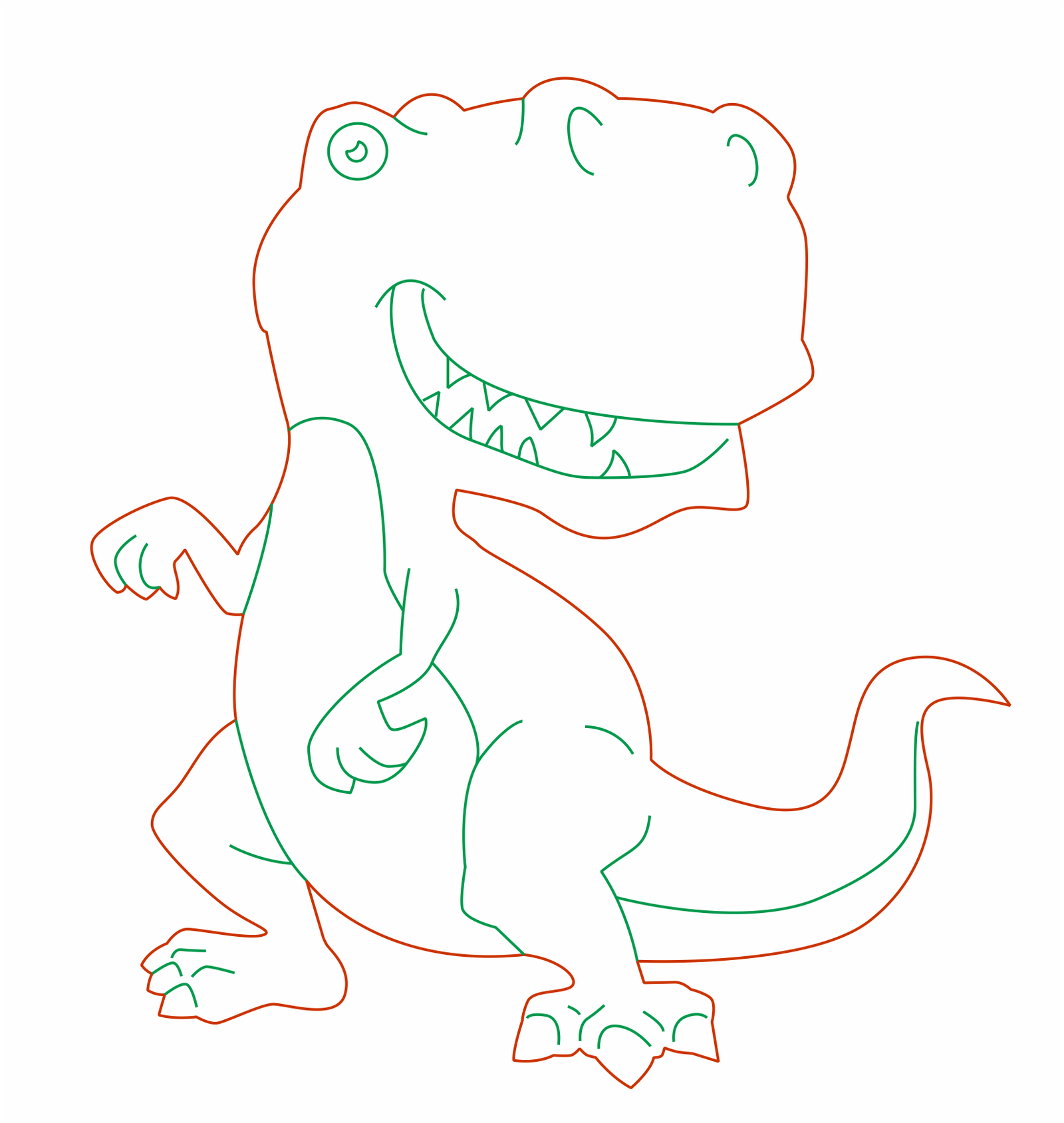 caricatura de tiranosaurio rex