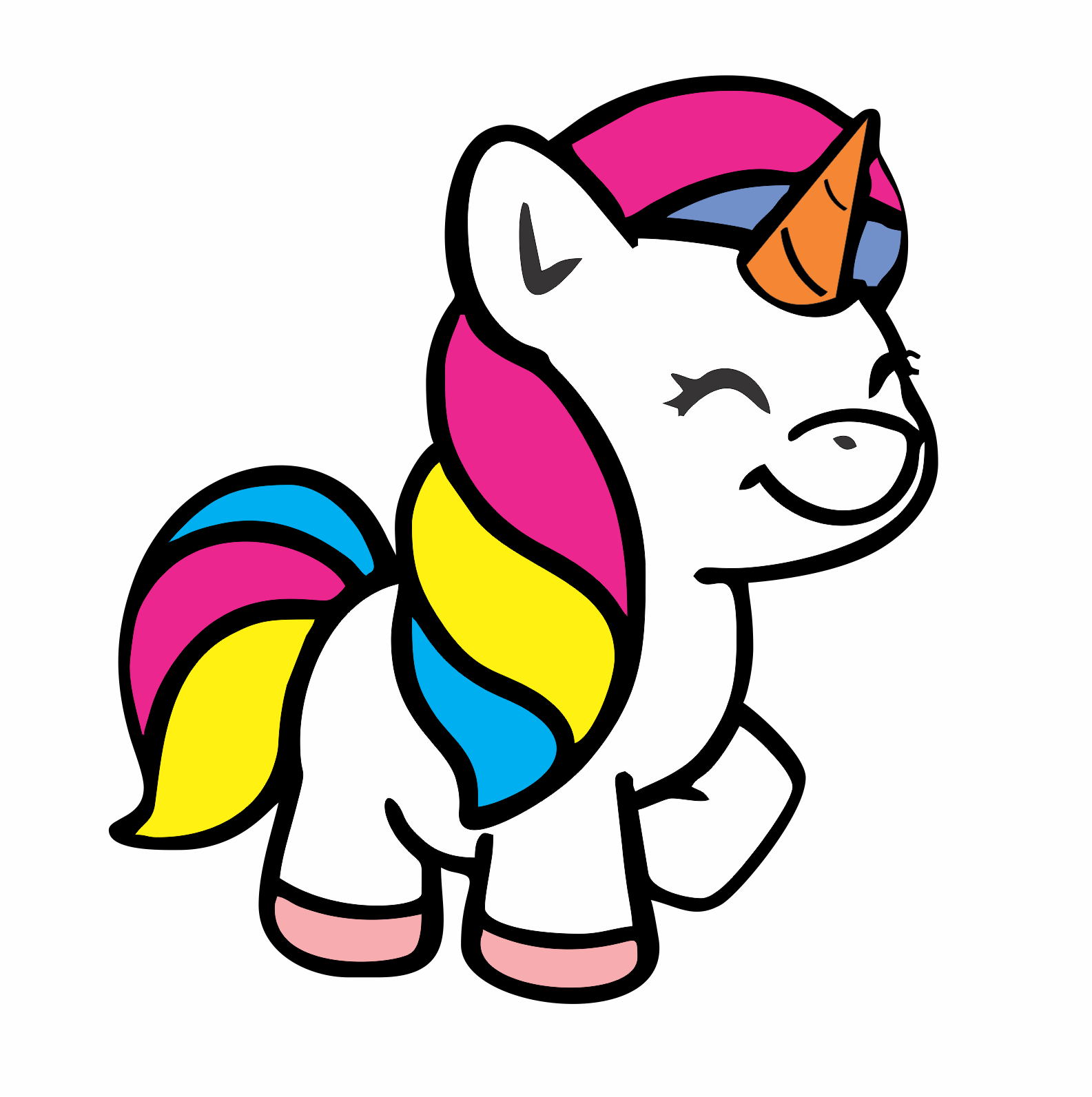 caricatura de unicornio