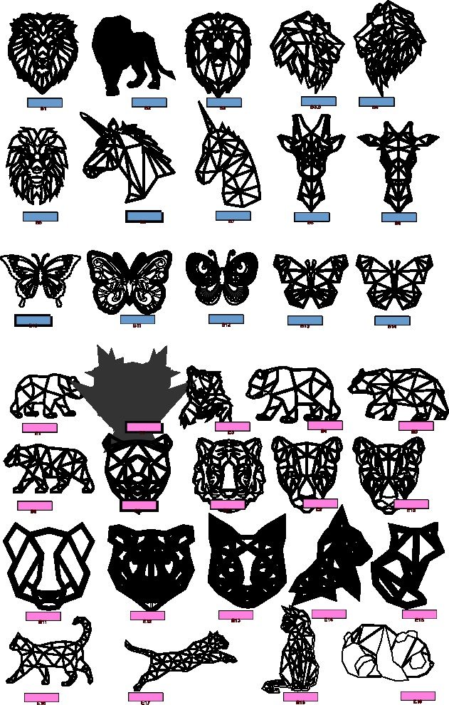 catálogo de animales geométricos 2