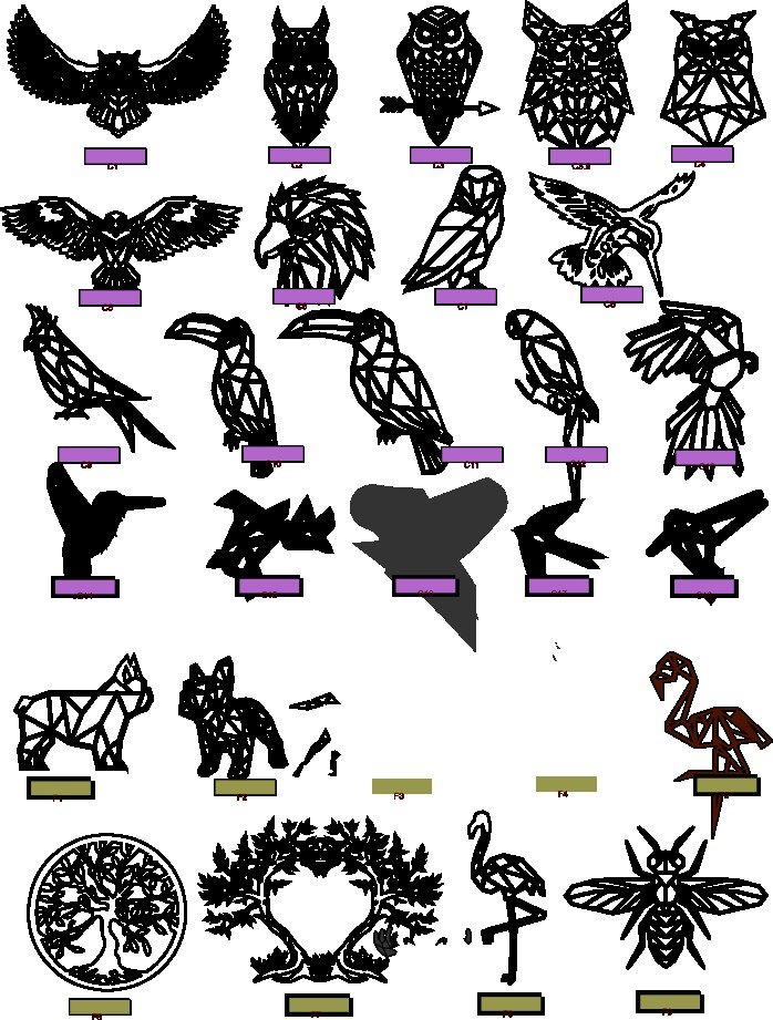 catálogo de animales geométricos 3