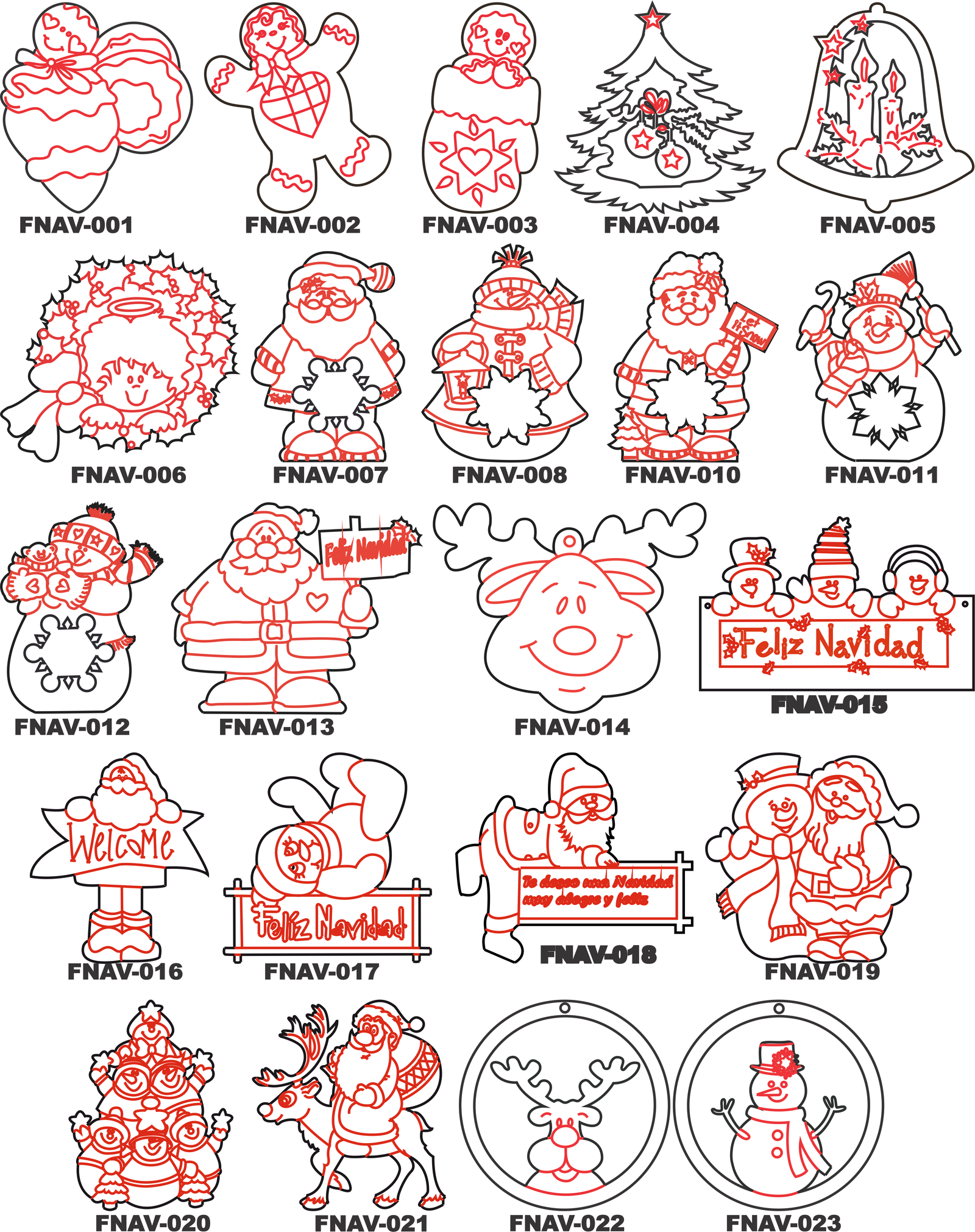 catálogo de personajes navideños