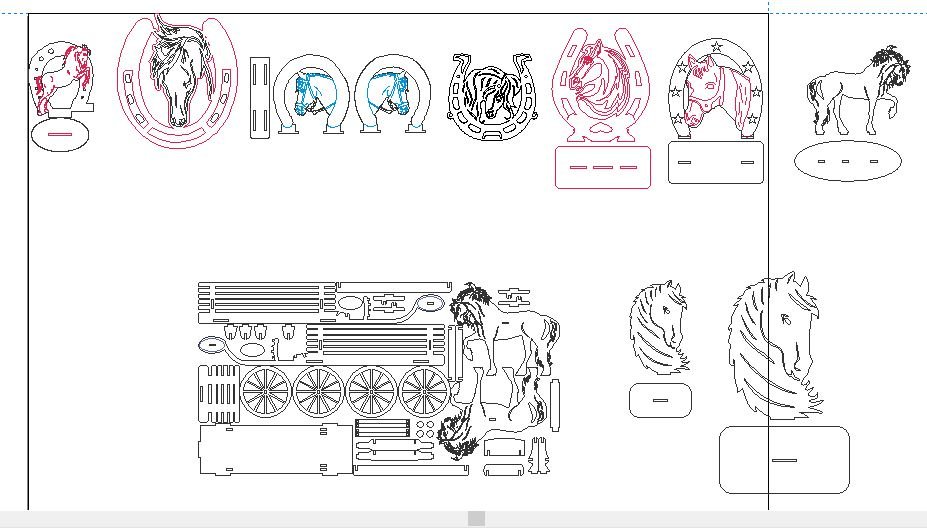 colección de caballos y carretas