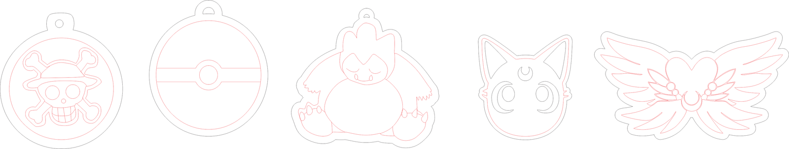 colgantes decorativos de caricaturas