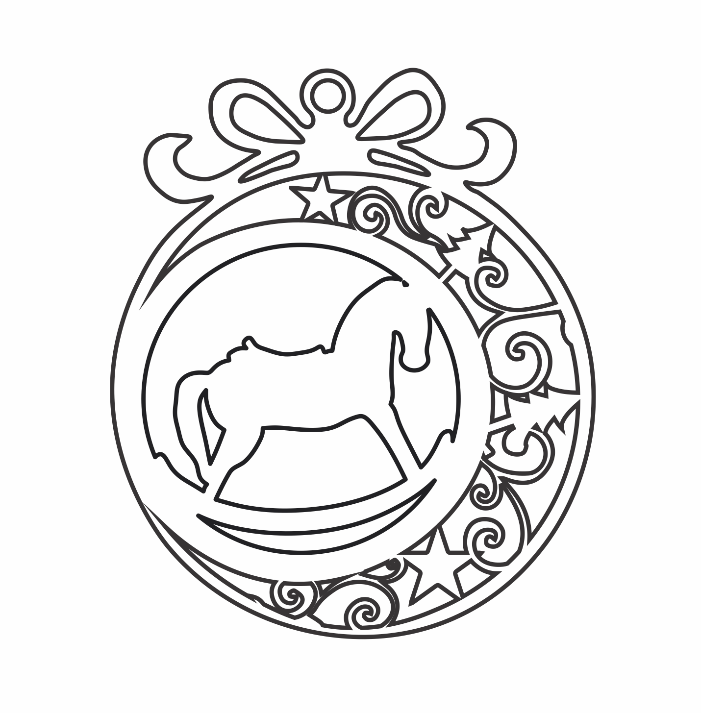 esfera caballo de madera