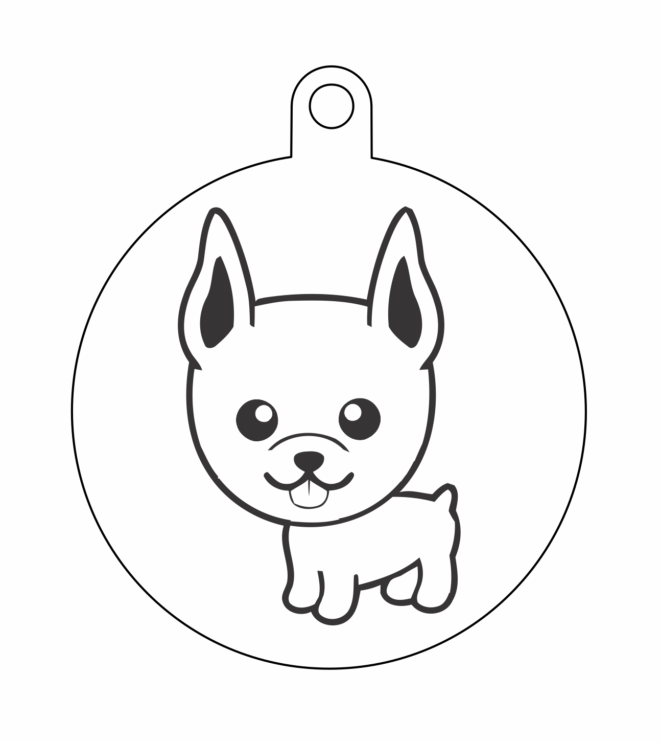 esfera perro con lengua de fuera