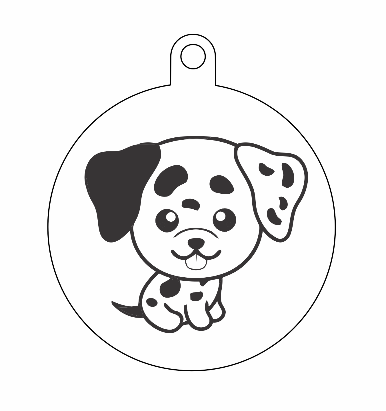 esfera perro de oreja negra