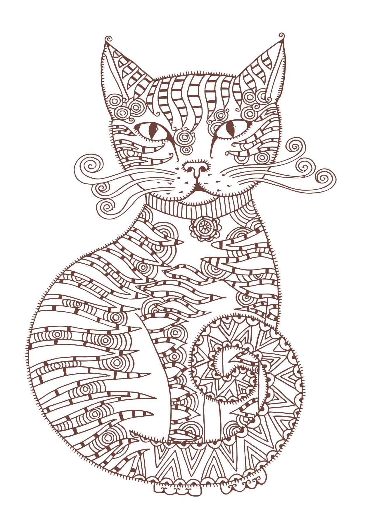 gato con bigotes de espiral