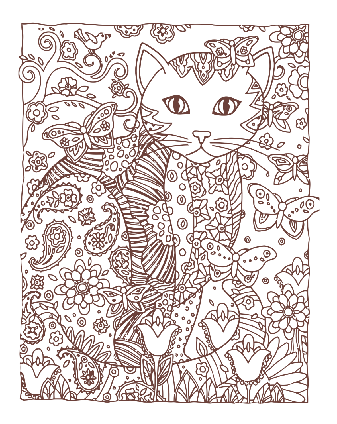 gato entre mariposas