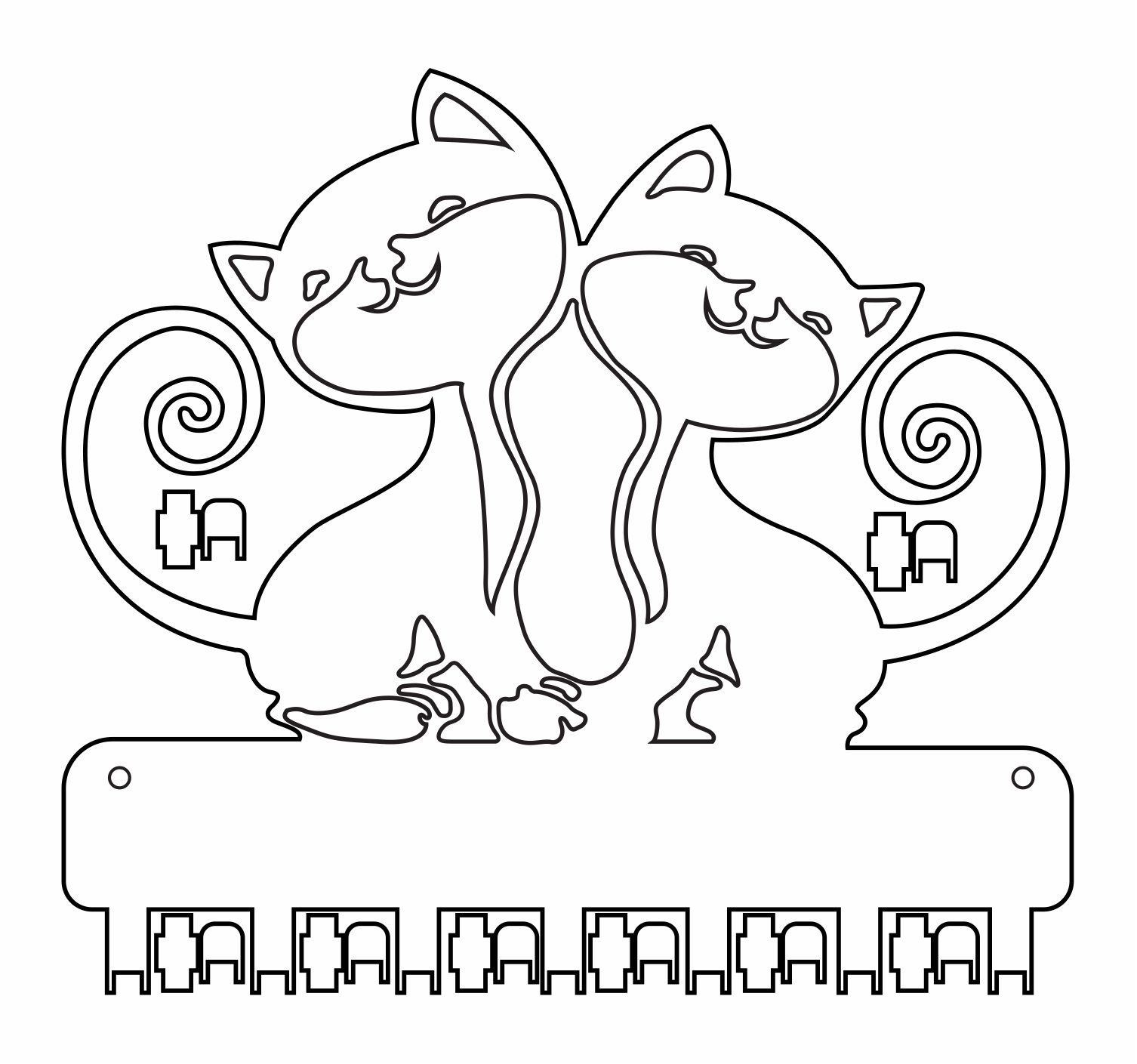 llavero de pared gatos