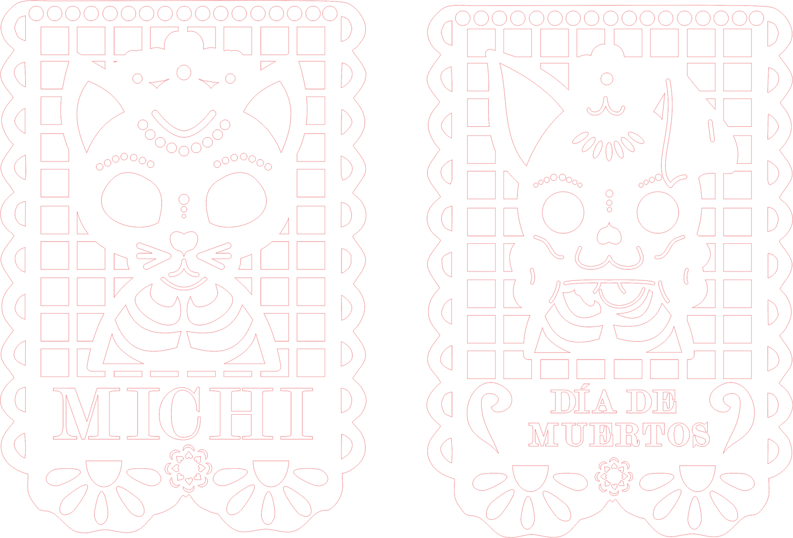 papel picado gato y perro