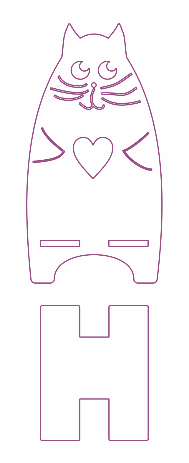 portacelular gato con corazón