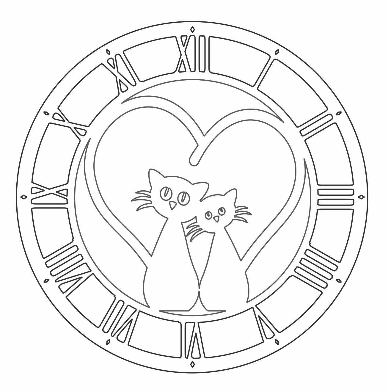 reloj pareja de gatos