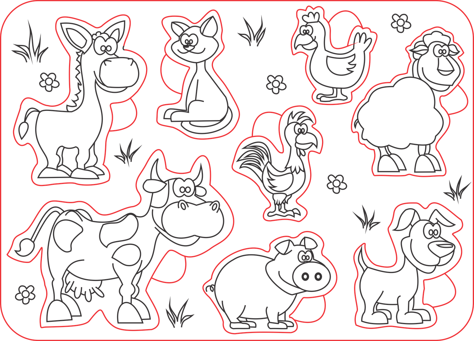 rompecabezas animales de la granja