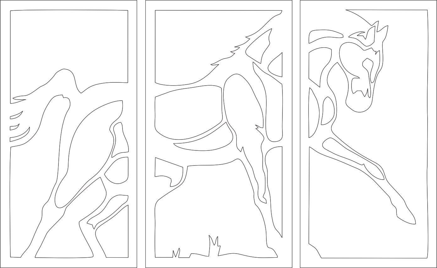 set de cuadros caballo 2