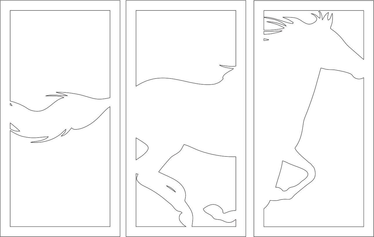 set de cuadros caballo