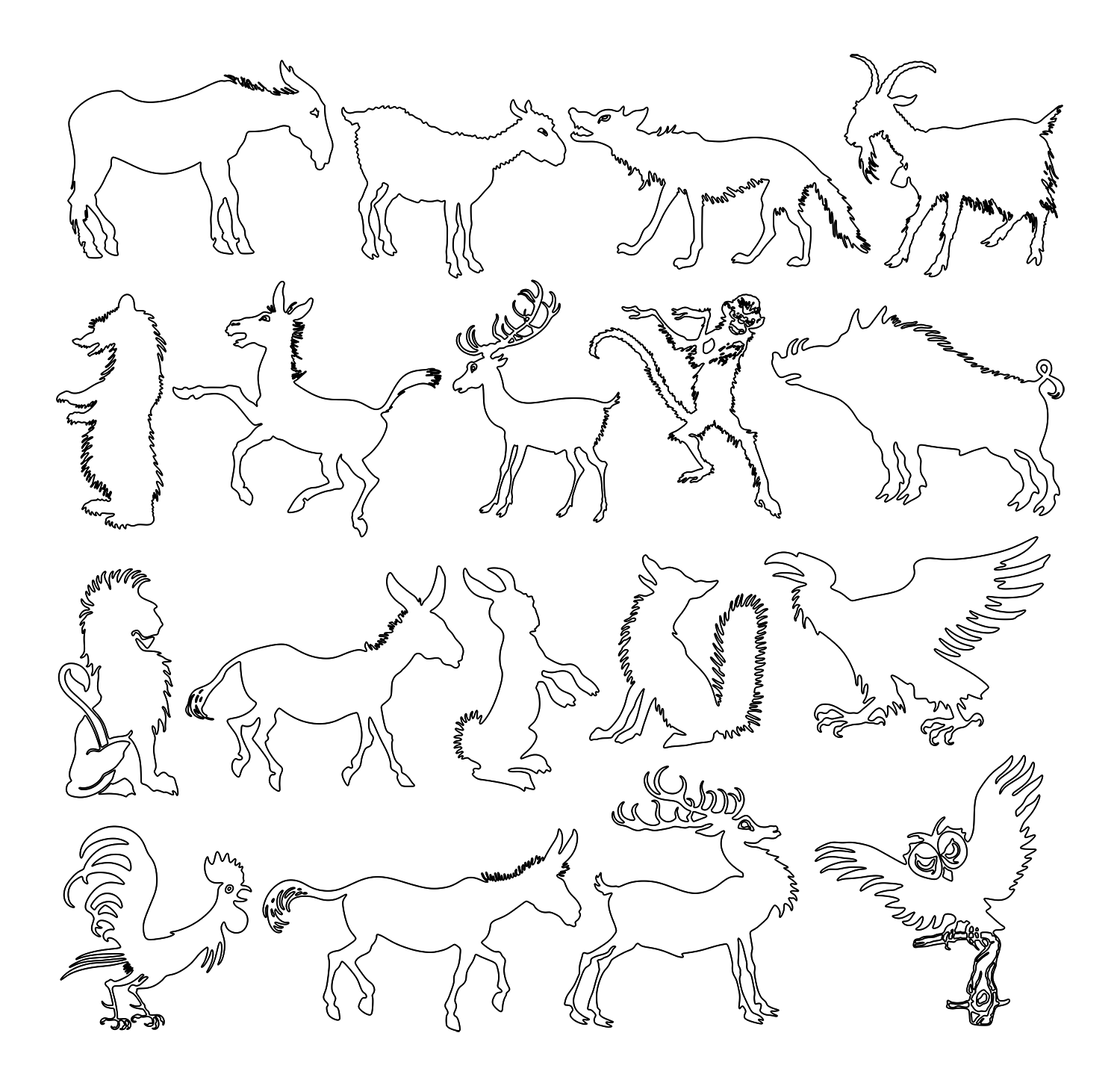 siluetas de animales