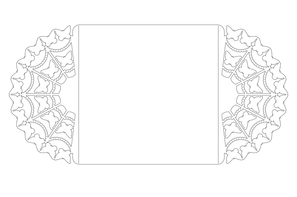 tarjeta tipo puertas relieve mariposa