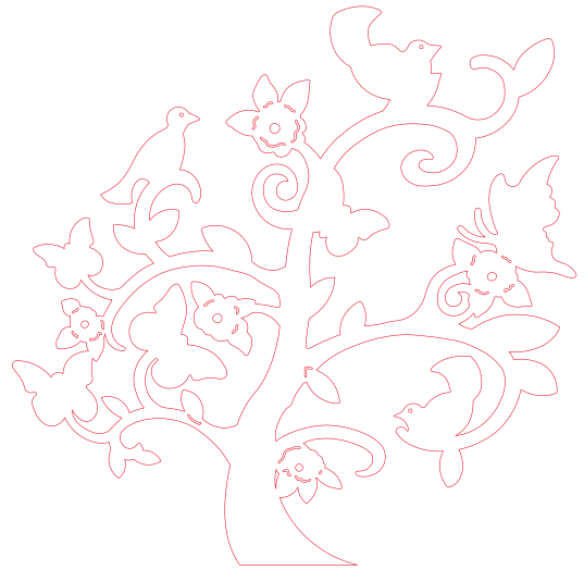 árbol decorativo con mariposas