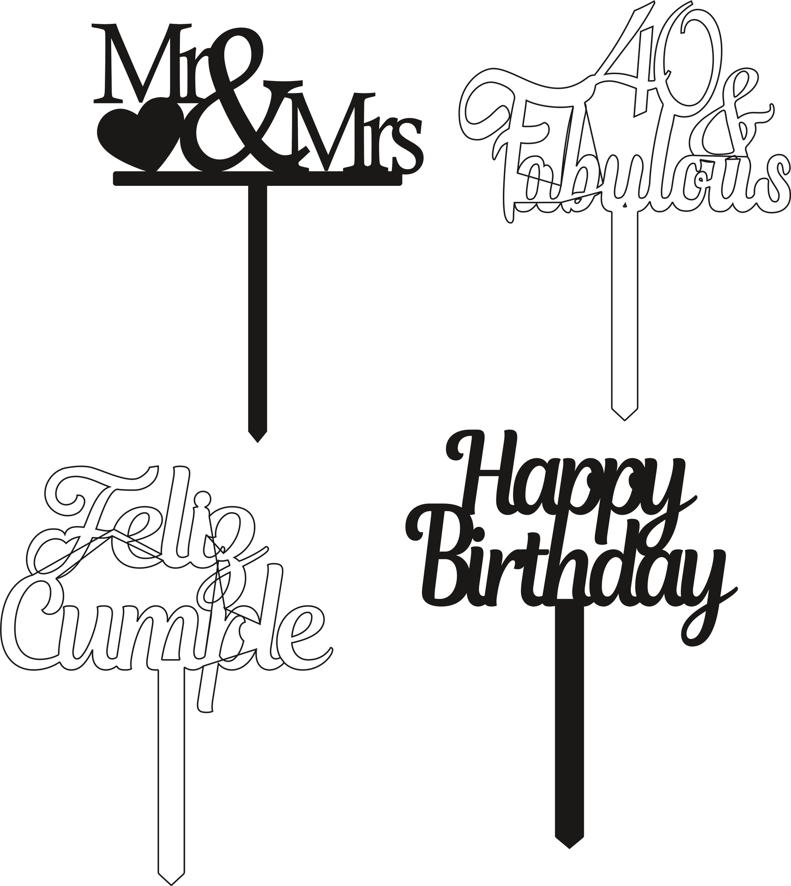 cake toppers de letras