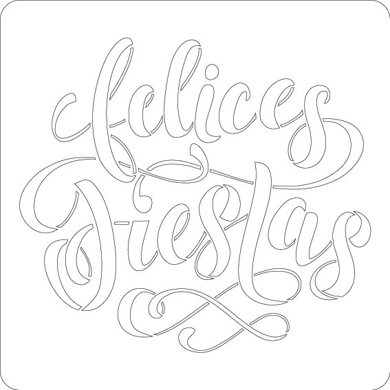 stencil felices fiestas