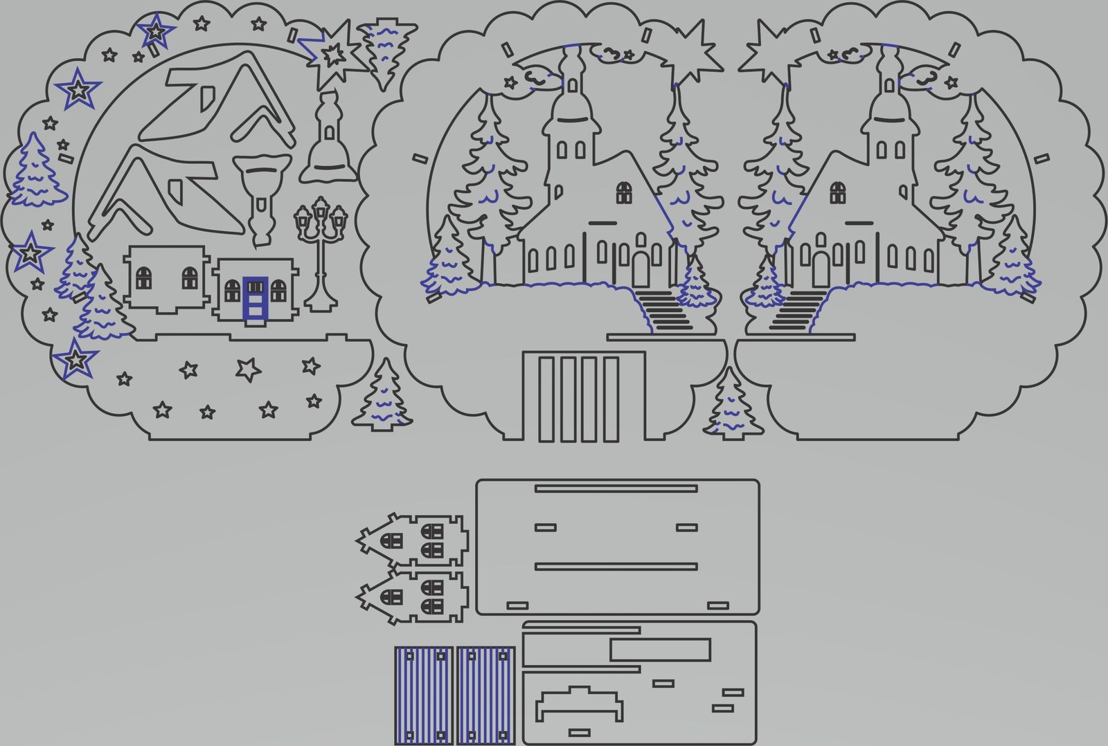 adorno de casa navideña