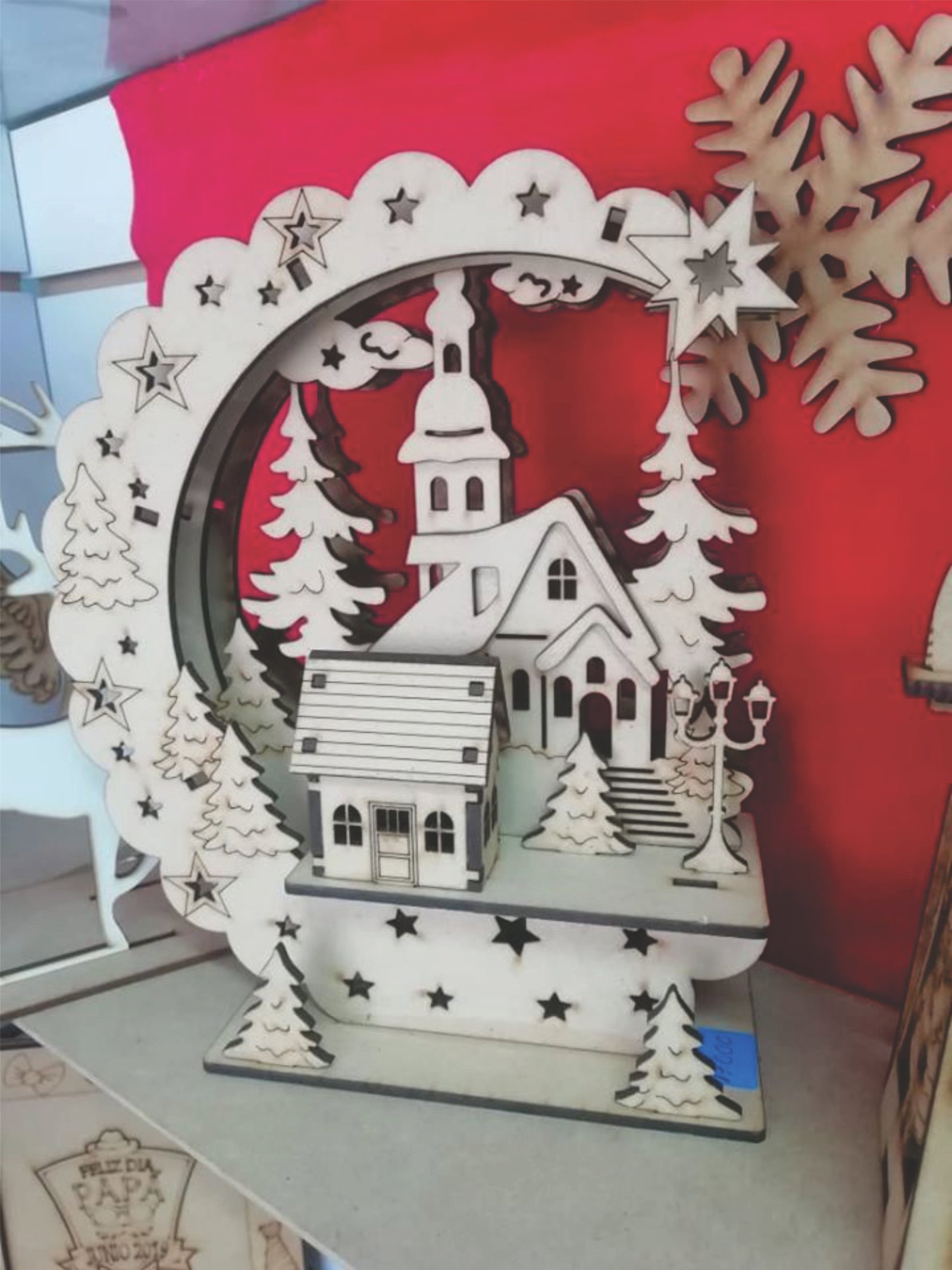 adorno de casas navideñas