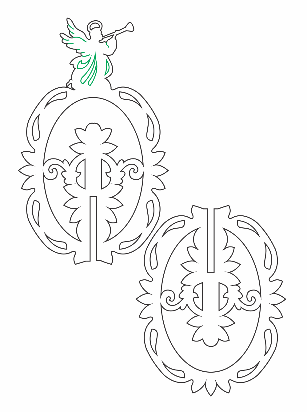 adorno de ángel con trompeta