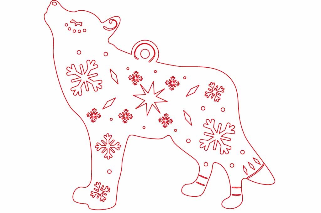 adorno navideño lobo