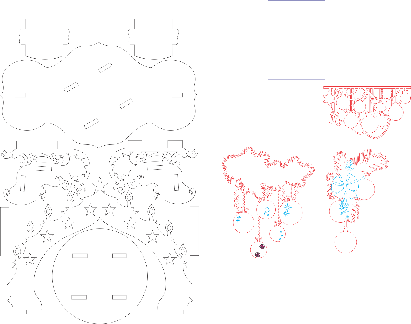 adornos de trineos y esferas