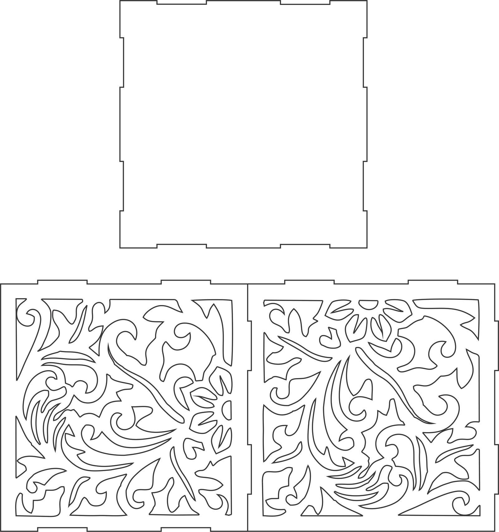 caja de panel con grecas