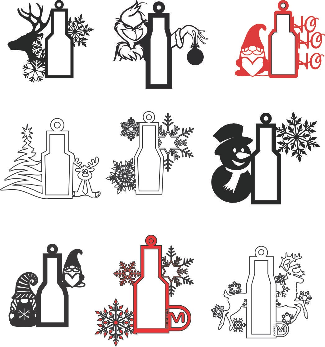 colgantes de botellas decoradas