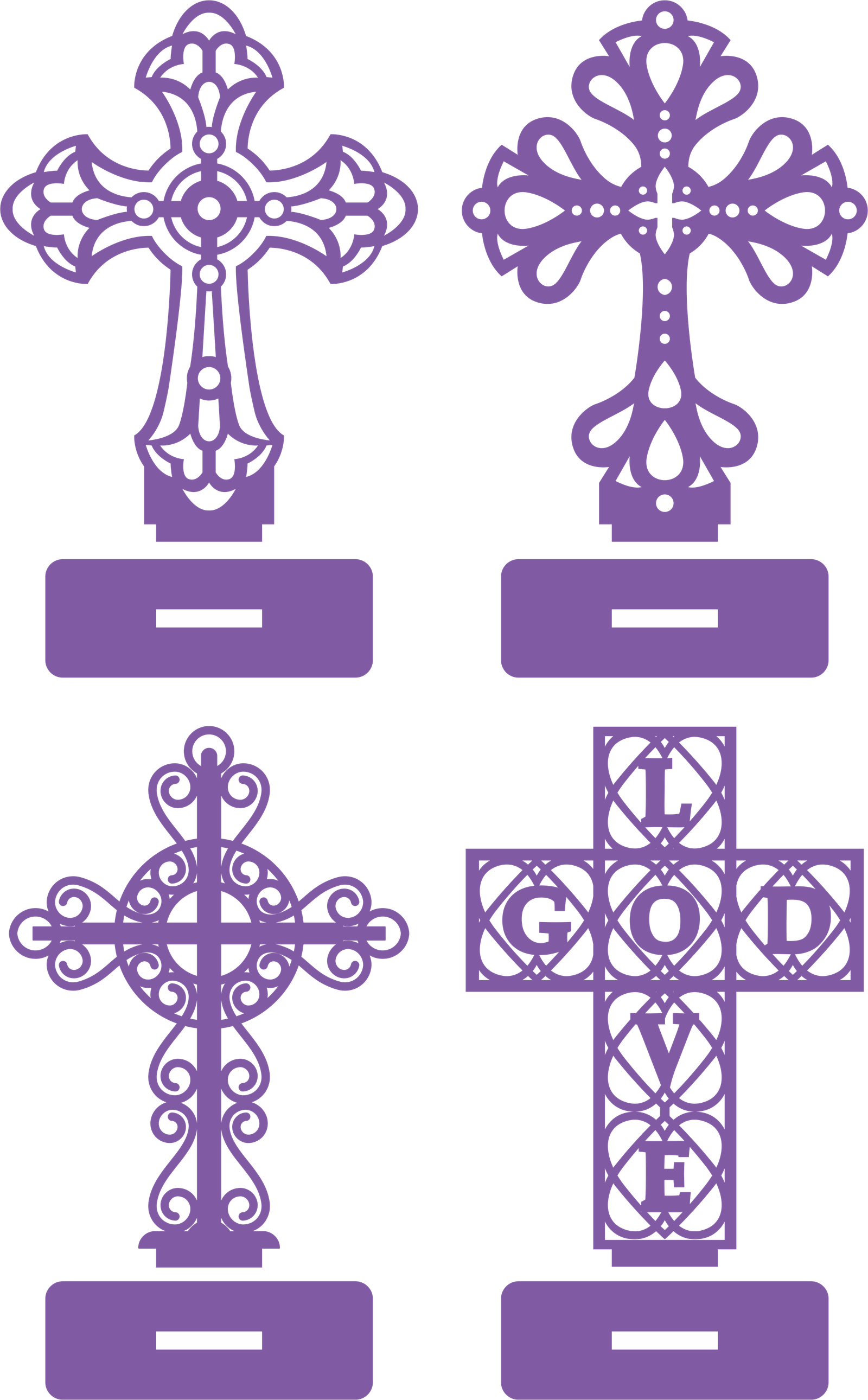 cruces decorativas con base