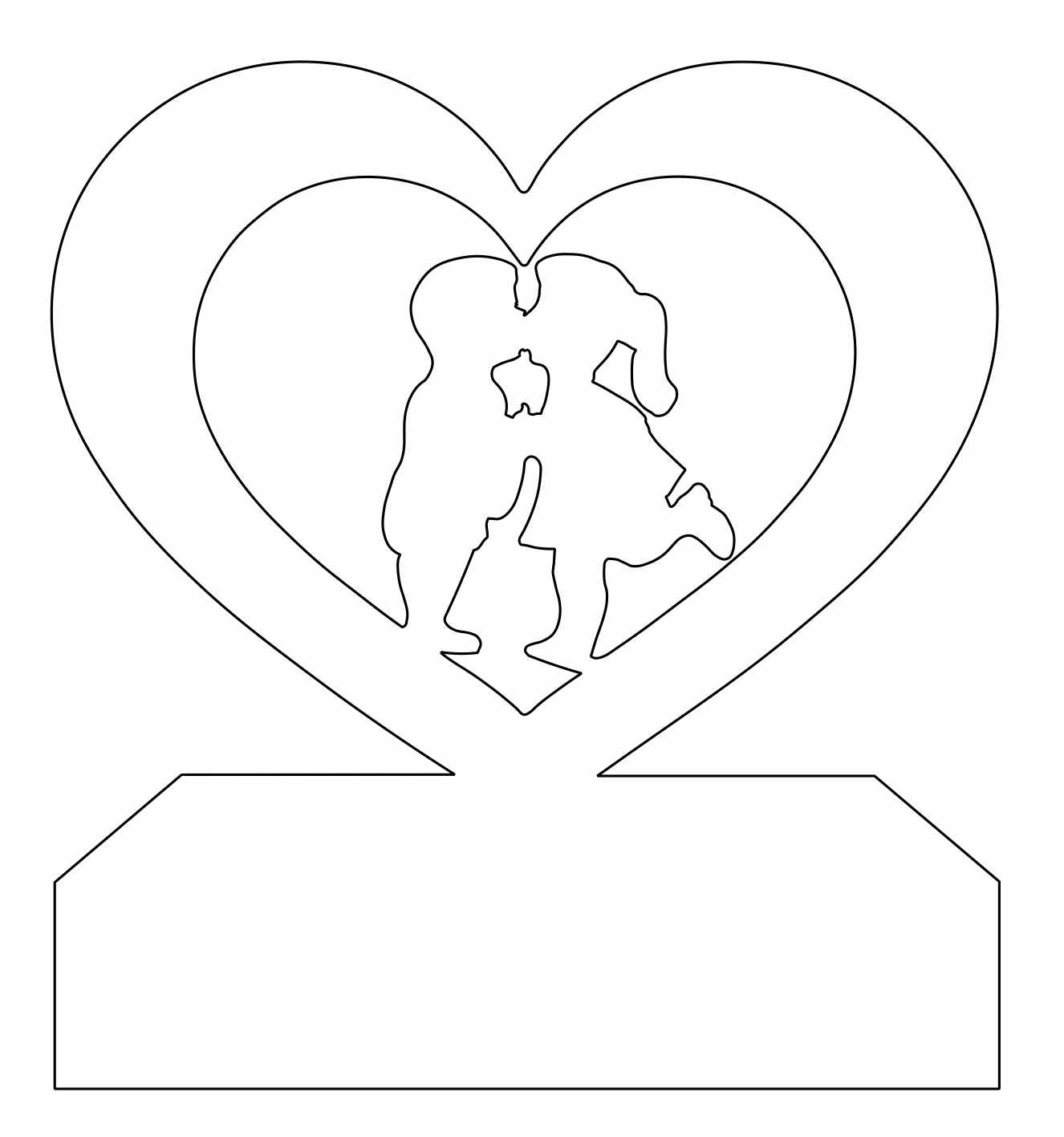 decoración de corazón con beso