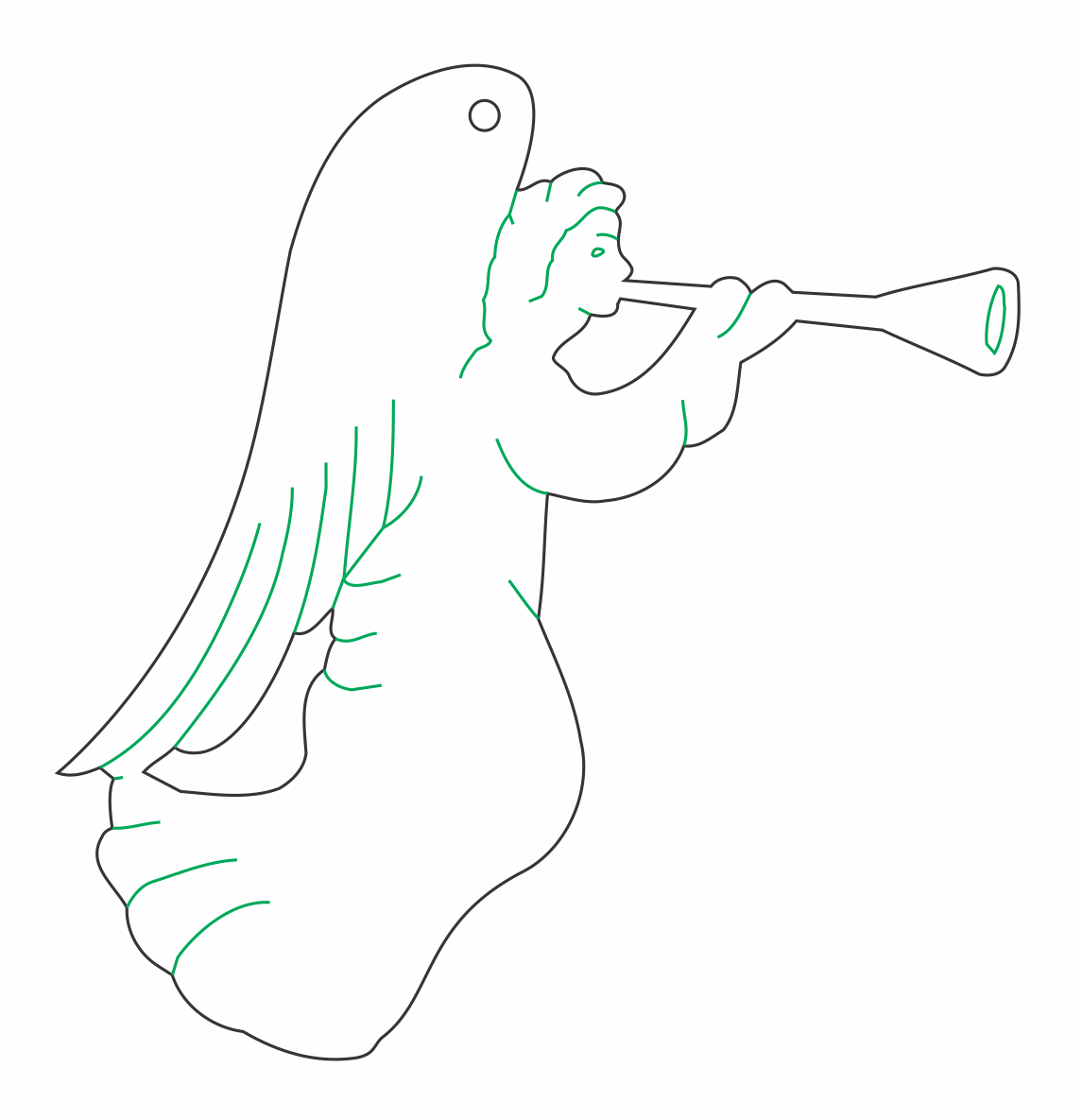 decoración de ángel con trompeta