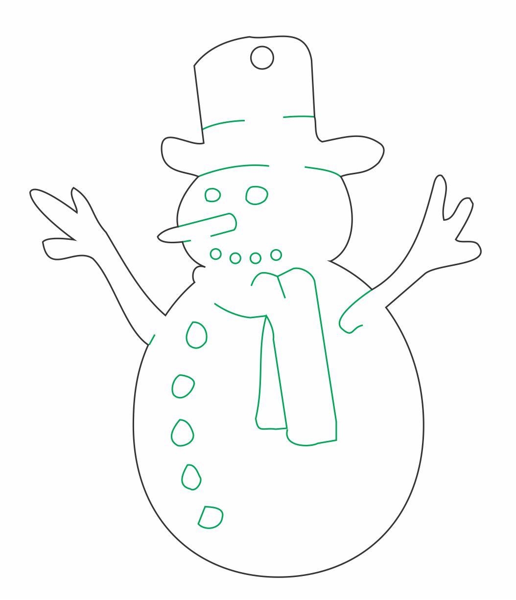 decoración muñeco de nieve