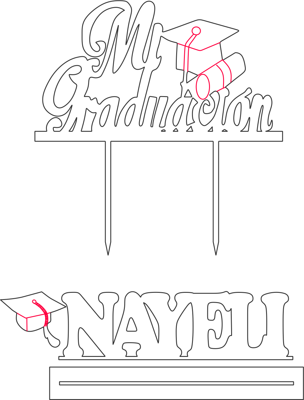 decoración para pastel de graduación