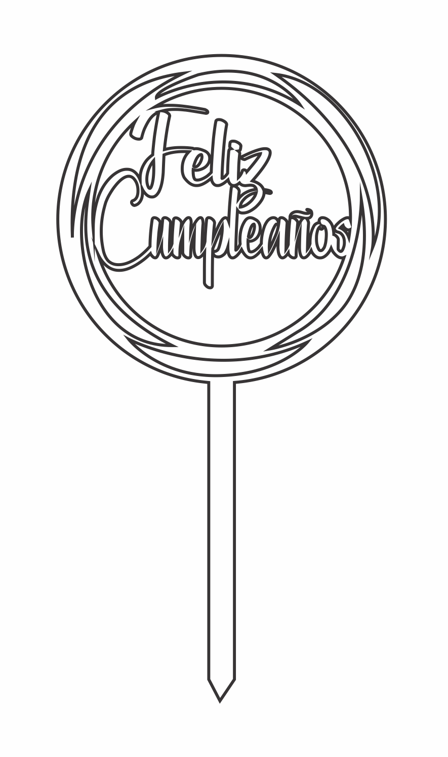decoración para pastel feliz cumpleaños