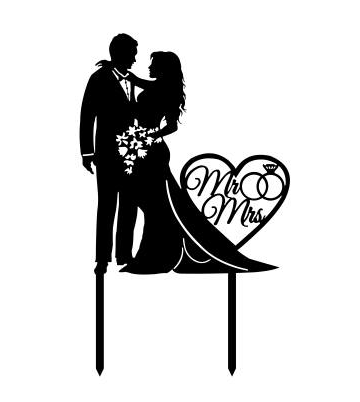 decoración para pastel novios