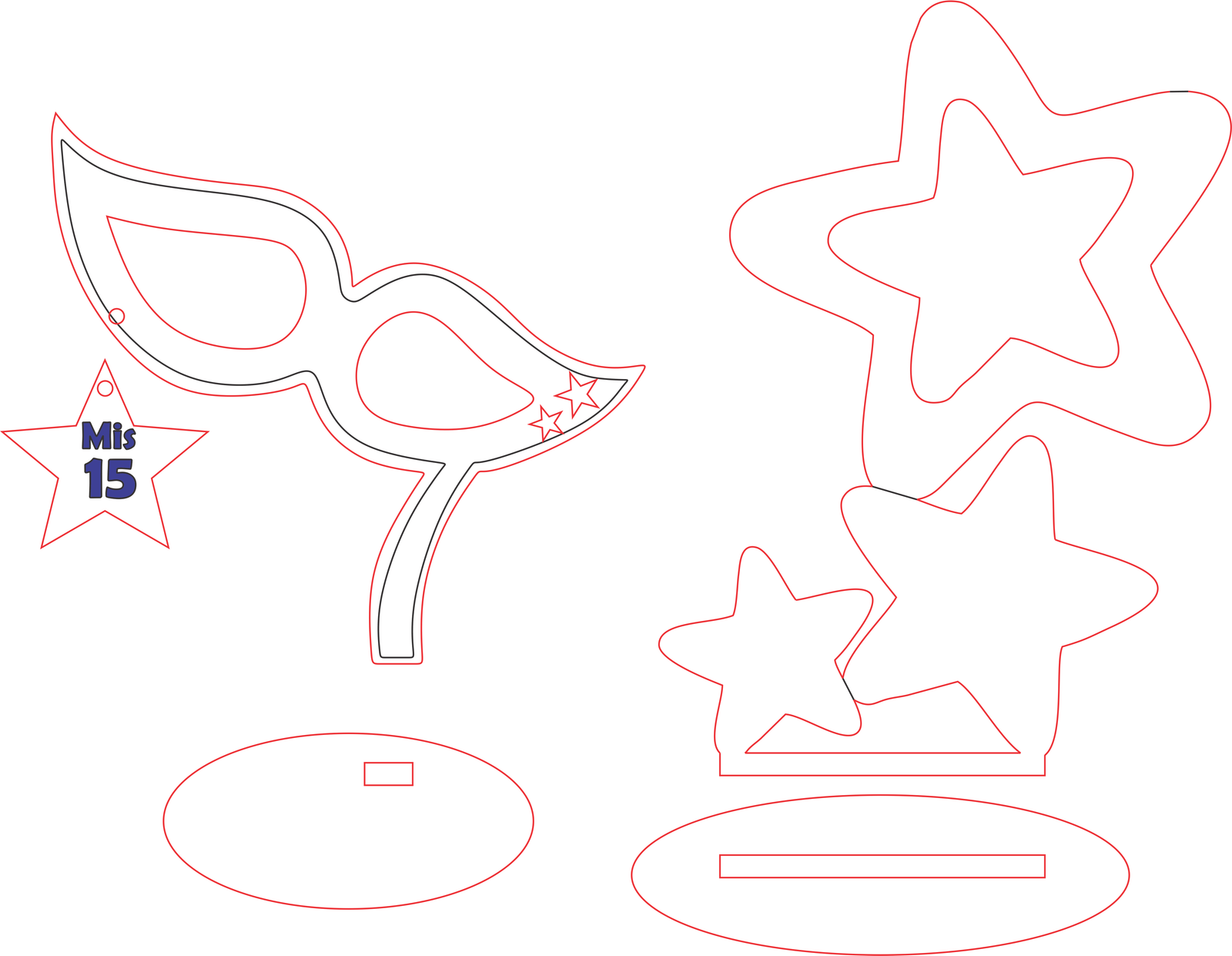 decorativos de estrellas y lentes