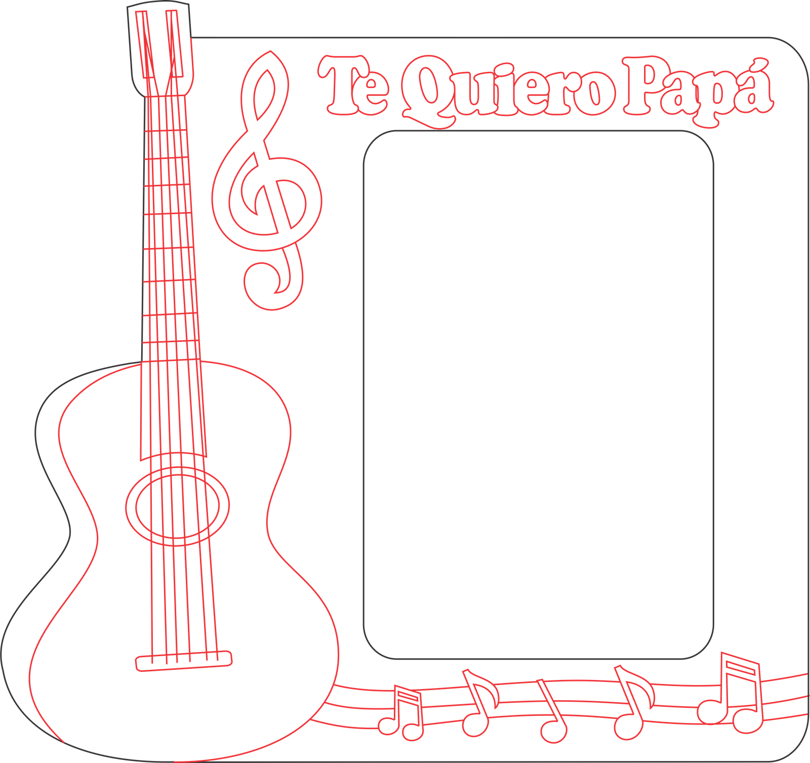 te quiero papá decorado con guitarra