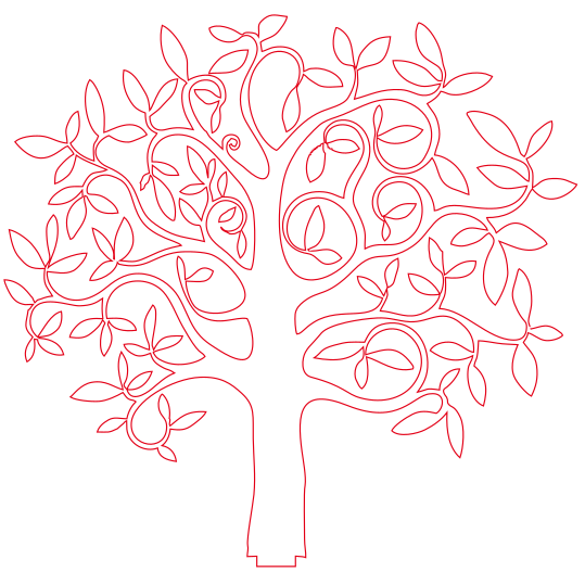 árbol con hojas decorativas