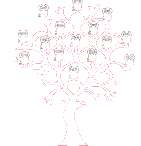 árbol decorativo con búhos