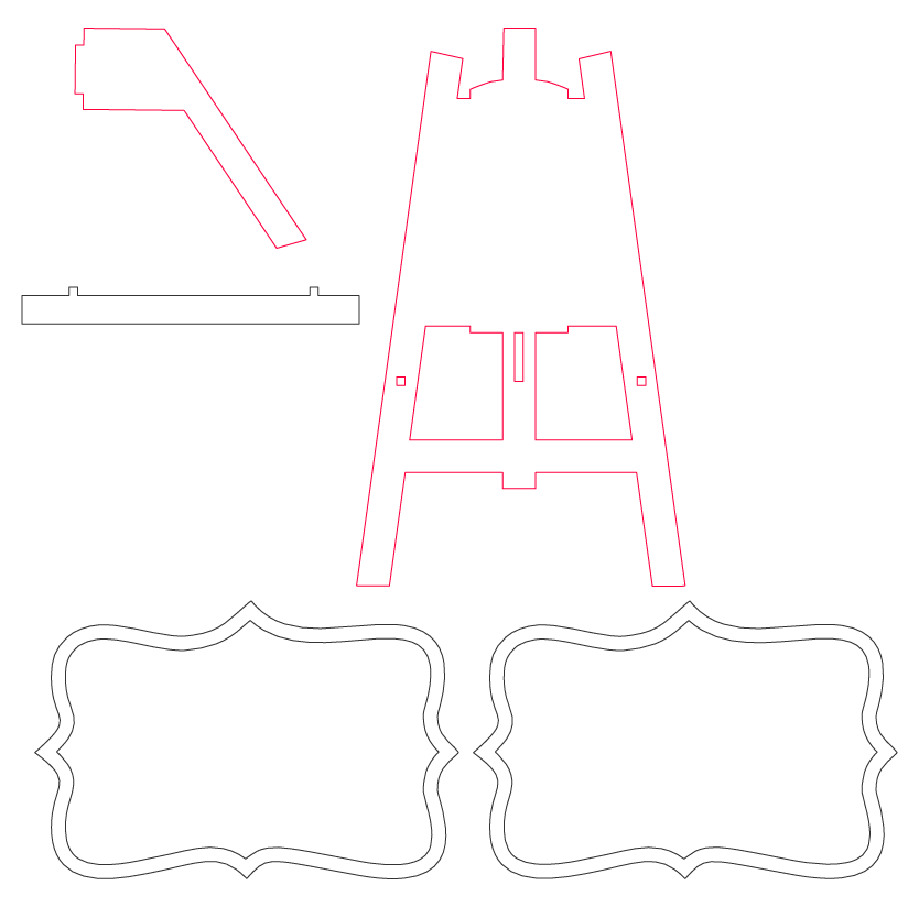caballete con pizarra